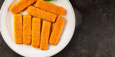 Balıklar deniz mahsulleri kıyma ikinci tabak lezzetli aperatif lezzetli gurme yemek arkaplan masa üzerinde rustik gıda üst görünüm fotokopi alanı pesseeter diyet