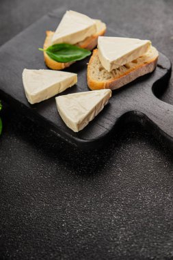 İşlenmiş peynirin işlenmiş porsiyon peyniri. Sandviç için. Lezzetli çerez.