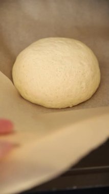 Hamur hamuru mayası, un, su lezzetli aperatif taze lezzetli gurme yemek arkaplanı masa kırsal yiyeceklerin üst görünümü fotokopi alanı