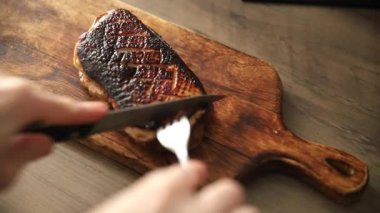 Duck breast roast poultry fresh natural product tasty snack delicious gourmet food background on the table rustic top view copy space