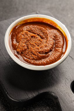 Japon yemeği pişirmek için Miso macunu kalın soya fasulyesi ezmesi. Lezzetli çerezler. Yemek arkaplanı.