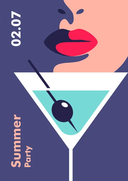 Plakatentwurf Für Sommerfeste Minimalistische Vektor Illustration Vektorgrafiken