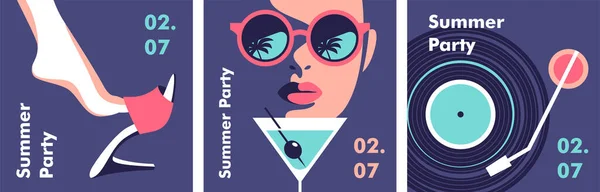Plakatentwurf Für Sommerfeste Minimalistische Vektor Illustration Stockillustration