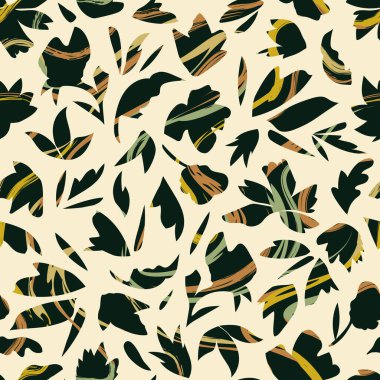 Soyut, pürüzsüz desen. Renkli yapraklar. vektör illüstrasyonu.