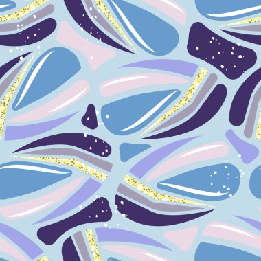 Elle çizilmiş elementlerle soyut, pürüzsüz desen. vektör illüstrasyonu