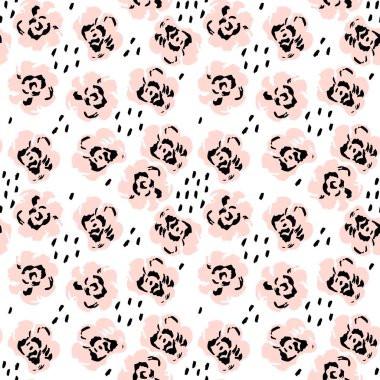 Soyut basit çiçeklerin kusursuz deseni