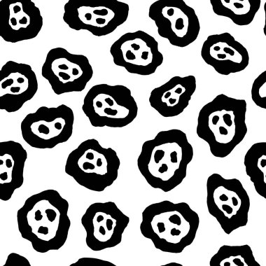 Hoş siyah ve beyaz noktalı kusursuz bir desen. 