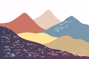 Bir dağ manzarasının vektör çizimi