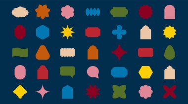 Renkli geometrik şekiller kümesi