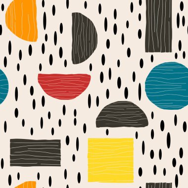 Sanatsal tarzda soyut çizgileri olan geometrik, pürüzsüz desen. El boyaması arka planı olan minimalist sanat kompozisyonları çiziyor