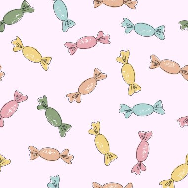 Şirin çizgi film şekerleriyle desen 