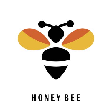 bal arısı simgesi logo vektör illüstrasyonu