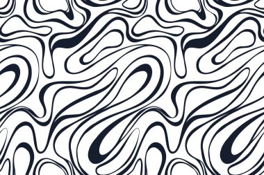 Dalgalı çizgileri olan bir arka plan. Dalgalı çizgileri olan kusursuz desenli soyut doku. Sıvı Optik hareket yanılsaması