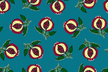 Meyve ve yapraklarla kusursuz desen