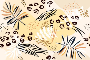 Çiçekler ve yapraklarla kusursuz desen