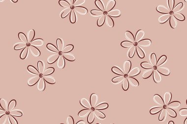 Vector floral seamless modeli pembe çiçekli