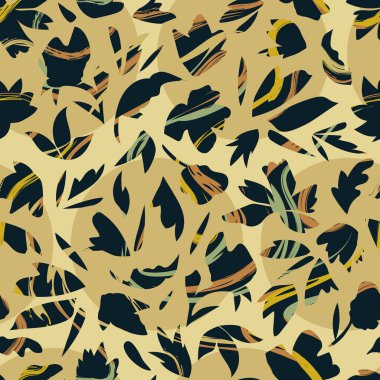 Yapraklı ve benekli soyut desen
