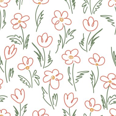 Kusursuz çiçek deseni, vektör çizimi