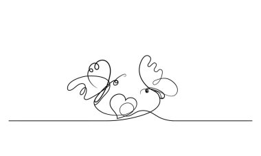 Kelebek seti, çizgiler halinde çizim. Vektör illüstrasyonu 