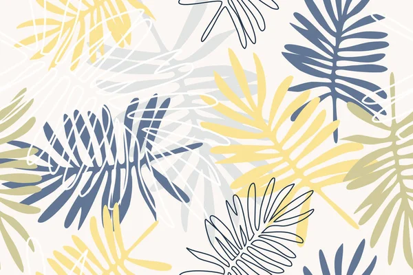 Tropik palmiye yaprakları. Botanik kusursuz desen.