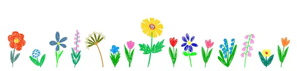 Illustration Vectorielle Avec Des Fleurs Printanières Colorées — Image vectorielle