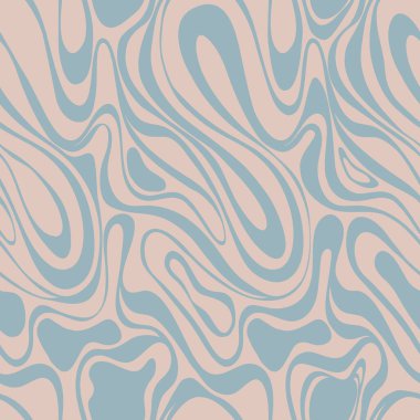 Dalgalı çizgileri olan arka plan deniz dalgaları tek renkli. Kusursuz arkaplan soyut dokusu. Çizgili mavi beyaz doku. Sıvı arka plan. Hareket etkisinin optik yanılsaması