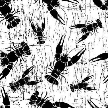 Siyah ıstakozlu grunge deseni