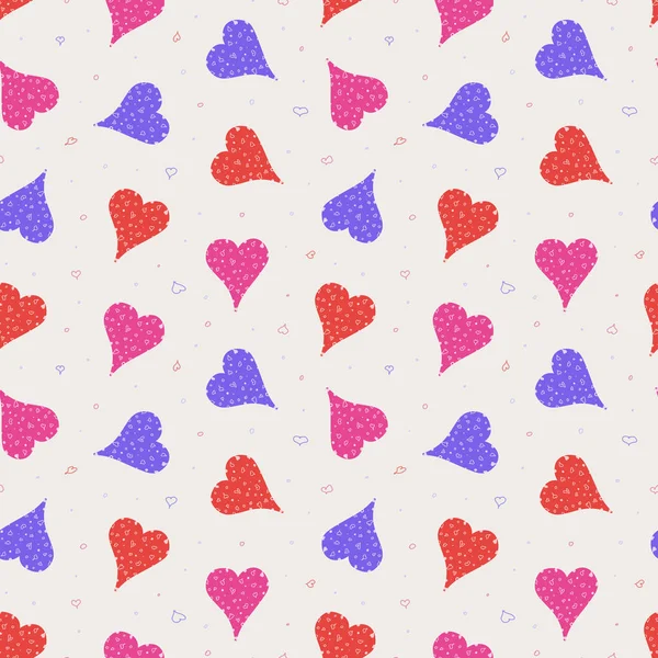 Eenvoudig Naadloos Patroon Met Veelkleurige Harten Valentijnsdag Achtergrond Ontwerp Voor — Stockfoto