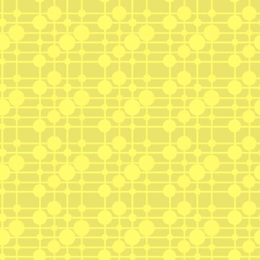 Açık yeşil, sarı daireler ve çizgilerle soyut geometrik kusursuz desen. Yeşil arkaplanda geometrik şekiller