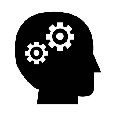 siyah başlı dişliler beyaz üzerine simge