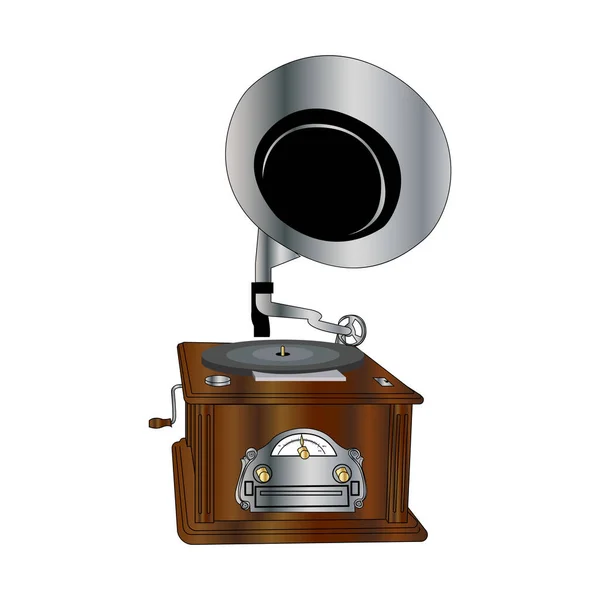 Icône Gramophone Sur Blanc — Image vectorielle