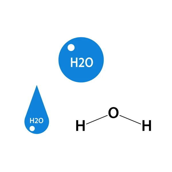 H2O Aqua Wasser Symbole — Stockvektor