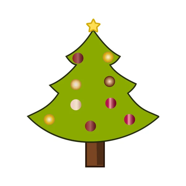 Weihnachtsbaum Ikone Auf Weiß — Stockvektor