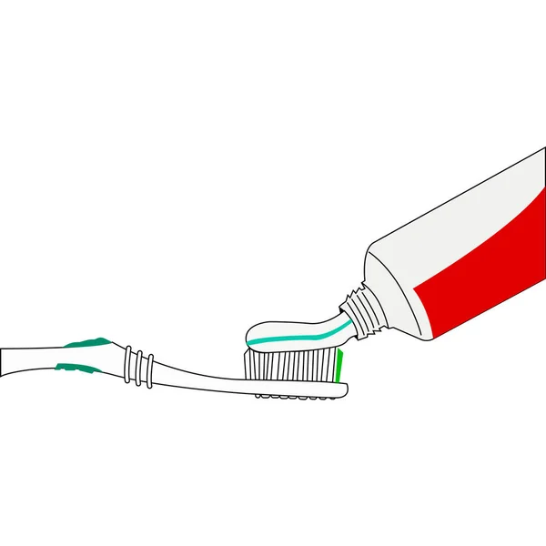 Plak Een Tandenborstel — Stockvector