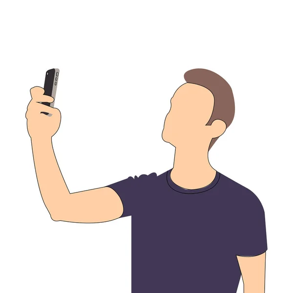 Man Neemt Een Selfie — Stockvector
