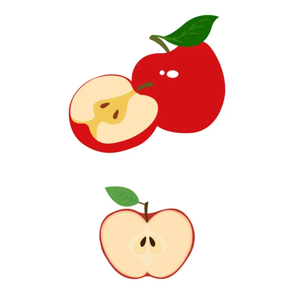 苹果和苹果片 — 图库矢量图片