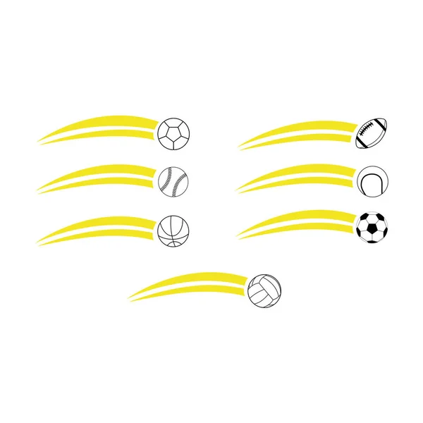Balles Sport Volant Dans Les Airs — Image vectorielle