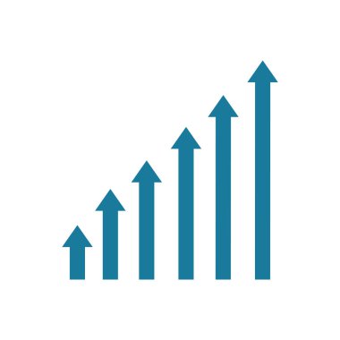 iş grafik okları beyaz üzerine