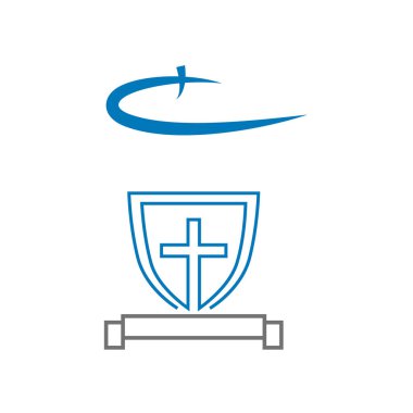 Beyaz üzerinde Hıristiyan haç simgeleri