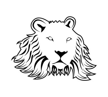 lion head icon sign symbol vector isolated on white background