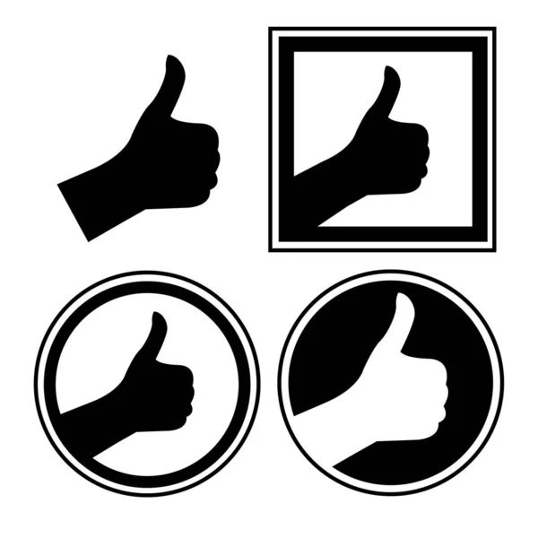 Thumbs Icons White — Stock Vector