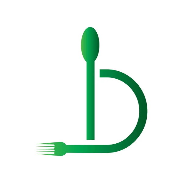 D叉子和勺子字母图标 — 图库矢量图片