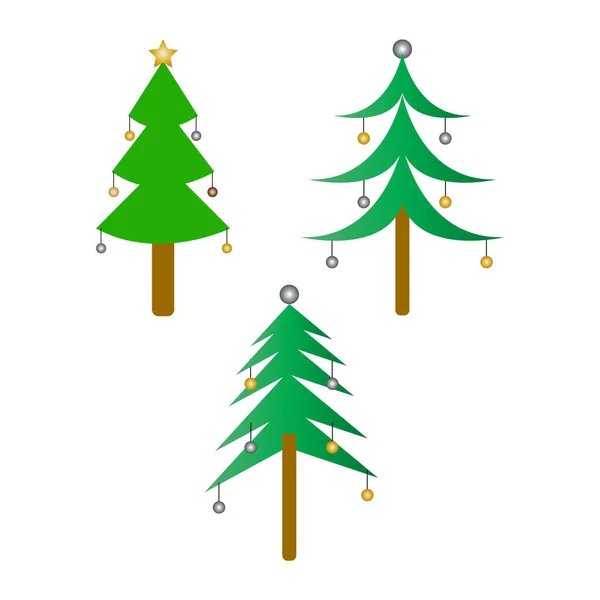 Set Christmas Tree — Stock Vector