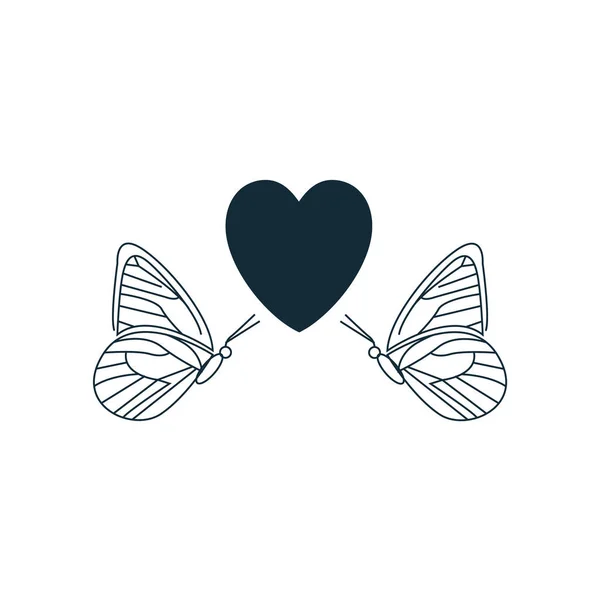 Icône Papillons Amoureux — Image vectorielle