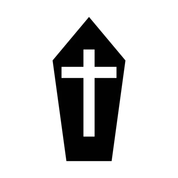 Cercueil Mort Sur Blanc — Image vectorielle