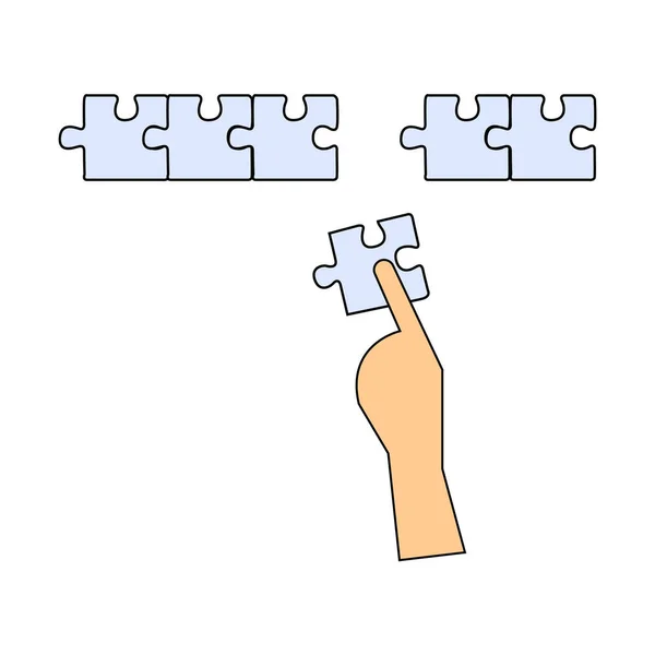 Ręka Trzyma Puzzle — Wektor stockowy