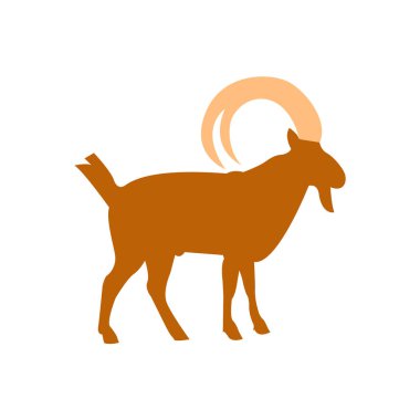 Beyaz arkaplanda izole edilmiş dağ keçisi