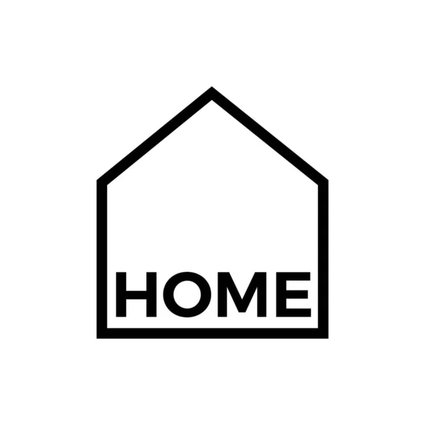 Simple Minimal Home House Icon Isolated White Background — Stock Vector