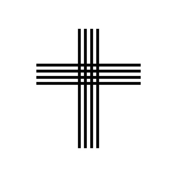 白い背景に孤立した十字アイコン — ストックベクタ