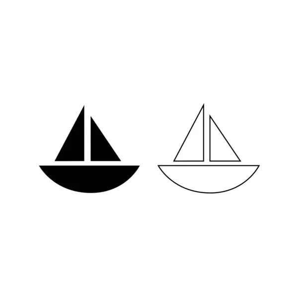 Sailboat Icon Isolated White Background — Stock Vector